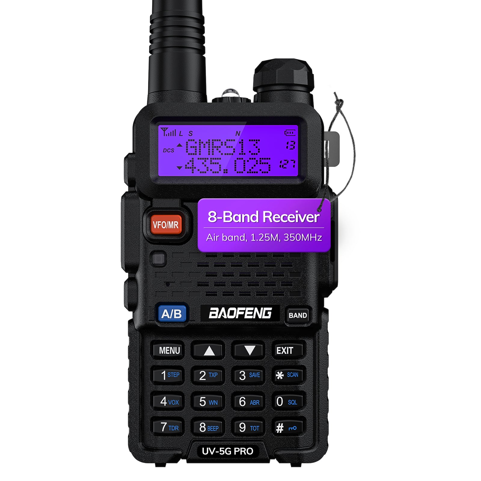 Front view of the Baofeng UV-5G Pro
