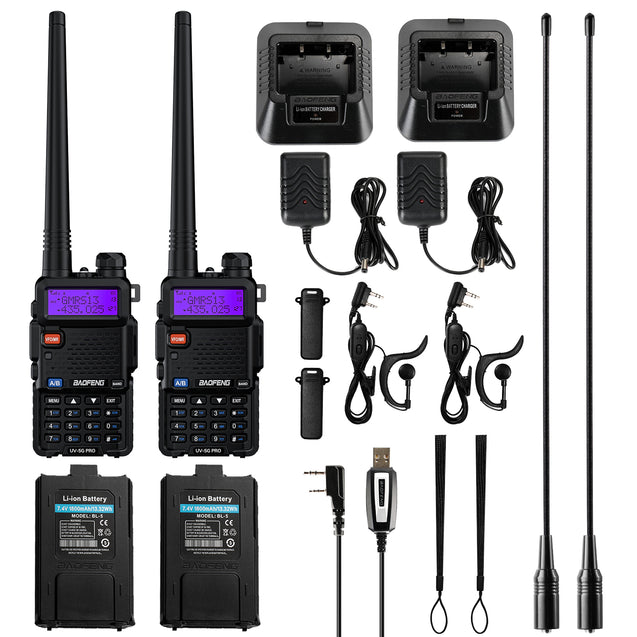 Baofeng UV-5G Pro 1 pair package content