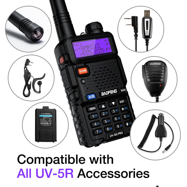 Baofeng UV-5G Pro compatible with all UV-5R accessories