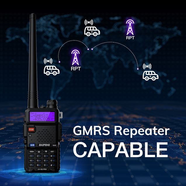 Baofeng UV-5G Pro GMRS repeater capable