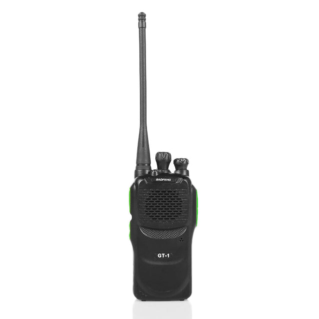 front view of the GT-1 5W UHF Radio with antenna