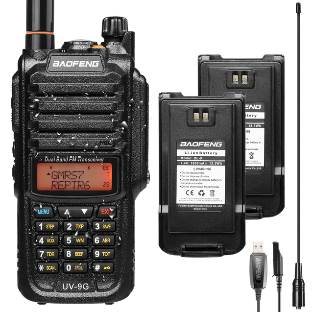 UV-9G IP67 Waterproof GMRS Radio with Long Antenna [1 Pack] Baofeng