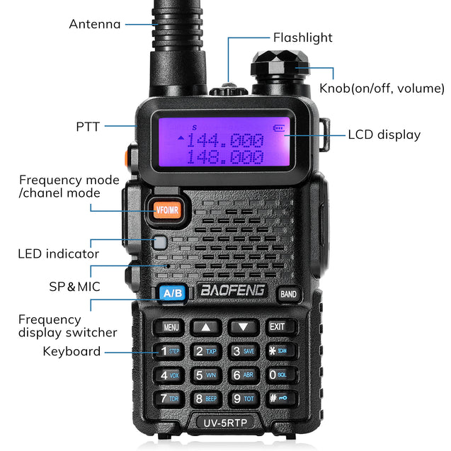 UV-5RTP 8W Dual Band Radio [Full Kit] Baofeng