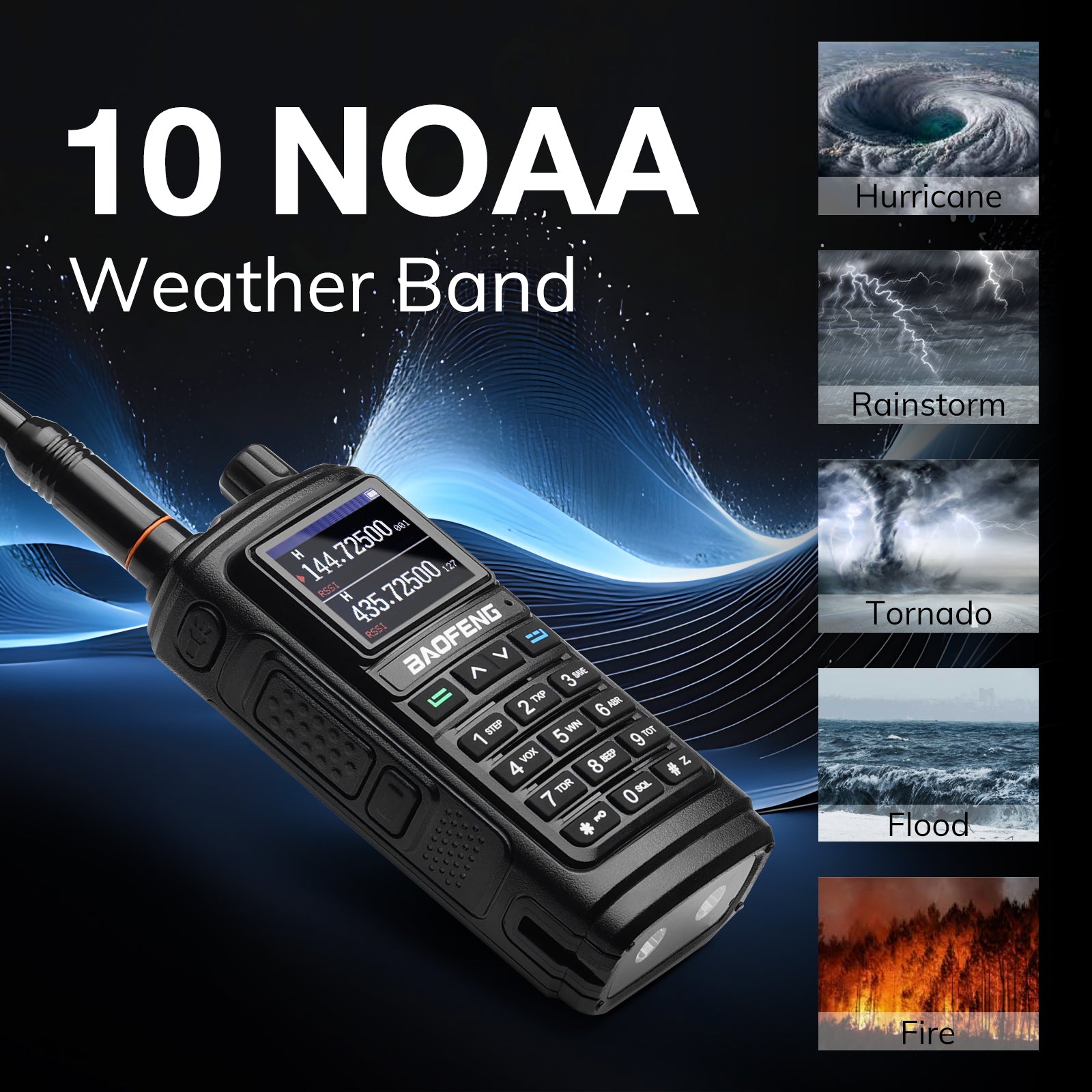 UV-17R Plus comes with preset 10 NOAA channels