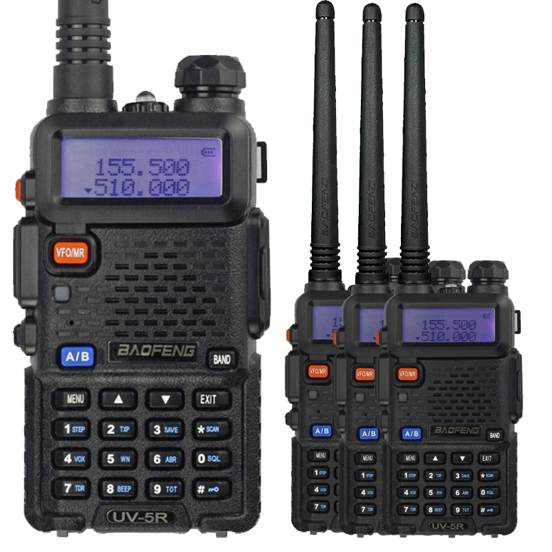BAOFENG UV-5R 5Watt UHF/VHF Radio [4 PACKS] Baofeng