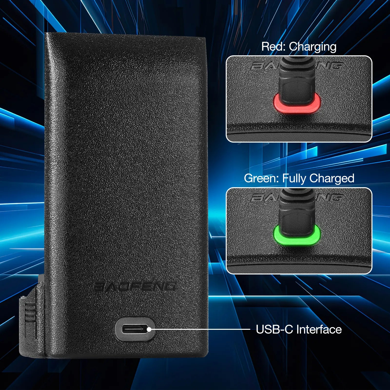 Battery 2500mAh for DM-32UV & UV-32 with USB-C Port