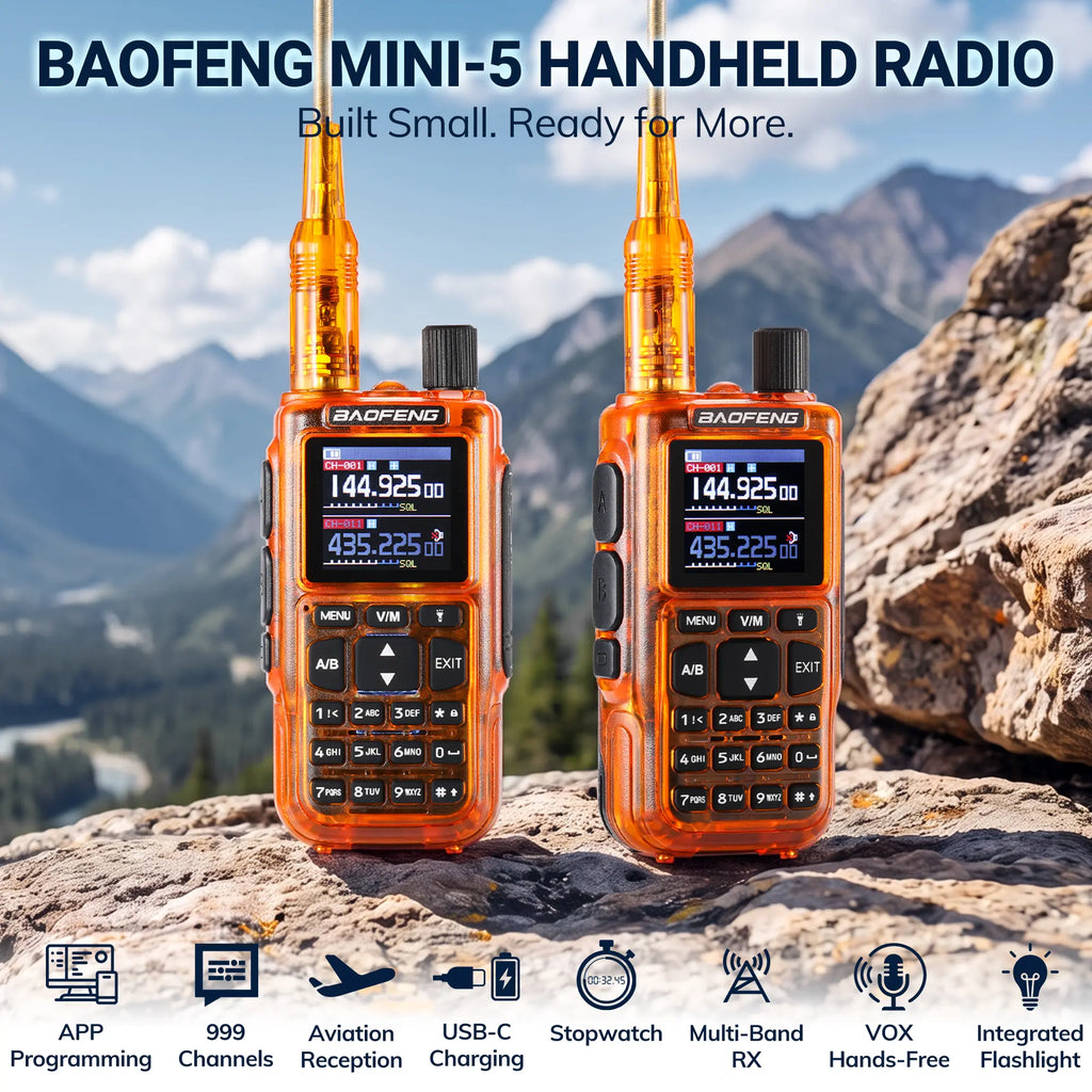 MINI-5 Ham UHF/VHF Handheld Radio [2 PCS]