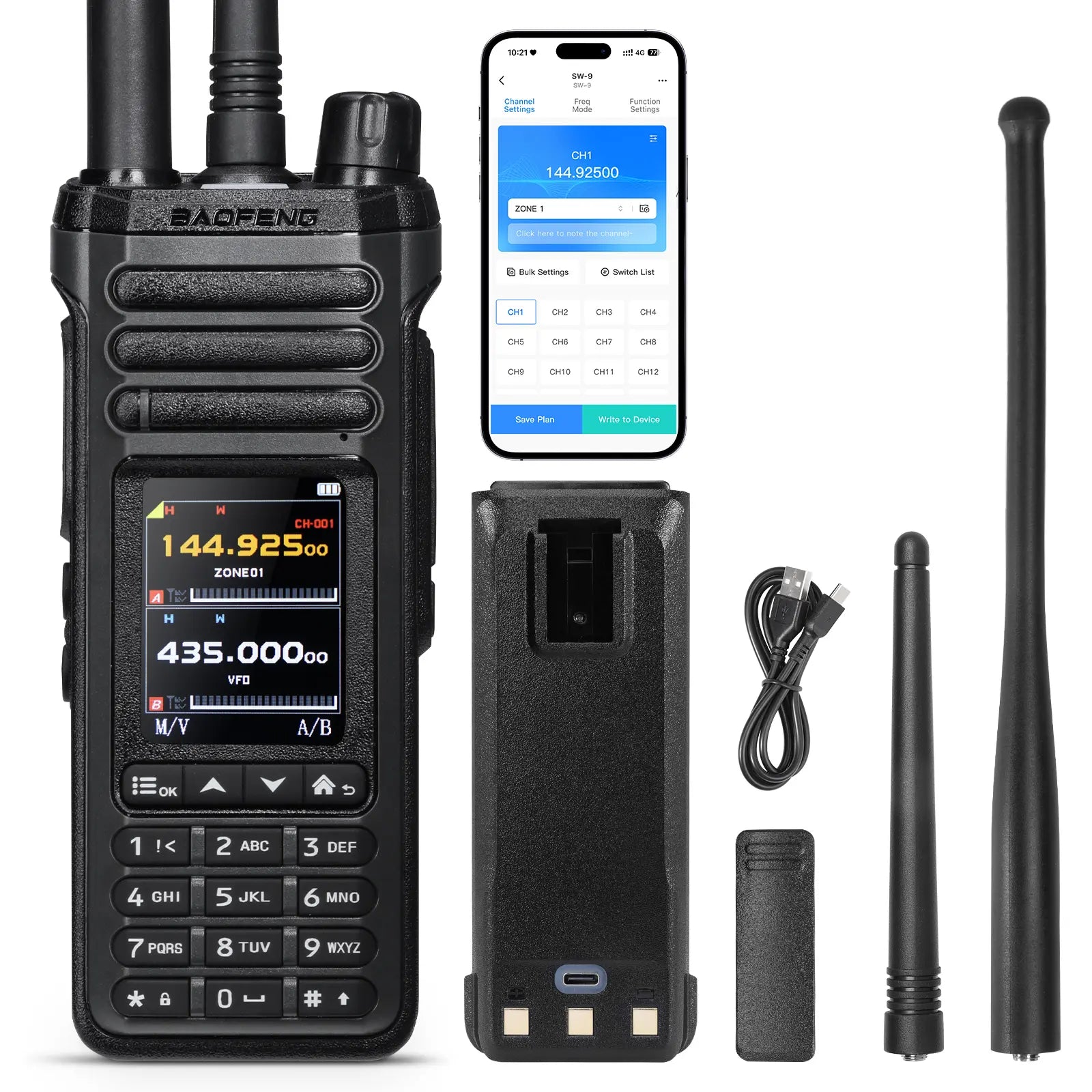 SW-9 10W Tri-Band Ham Radio