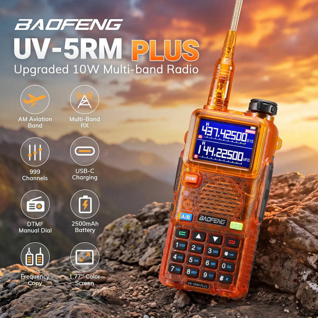 UV-5RM Plus 10W Ham Radio in Orange