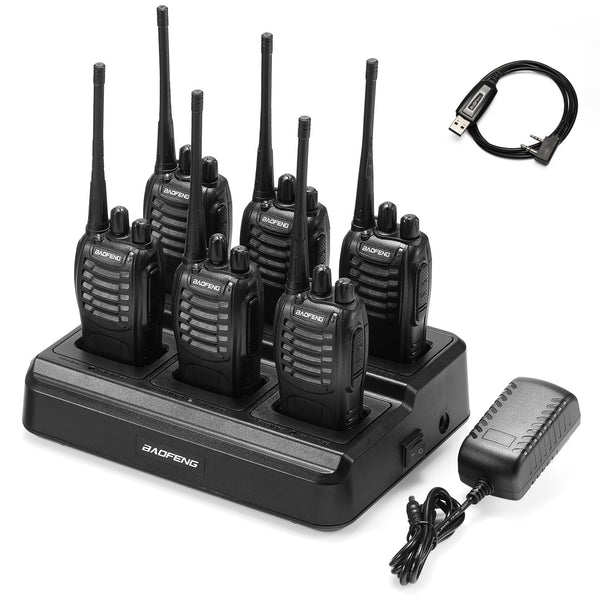 BAOFENG BF-888S 5Watt UHF Radio [6 Packs + Six-way Charger +