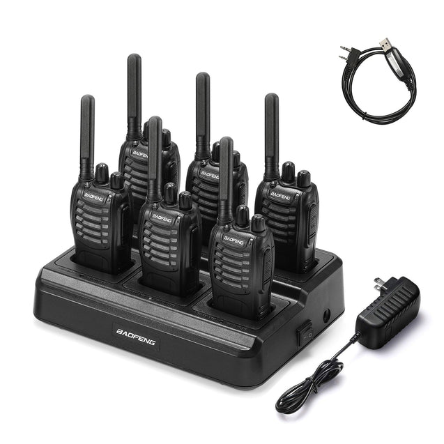 BF-88ST [6 Packs + Six-way Charger + Programming Cable] Baofeng