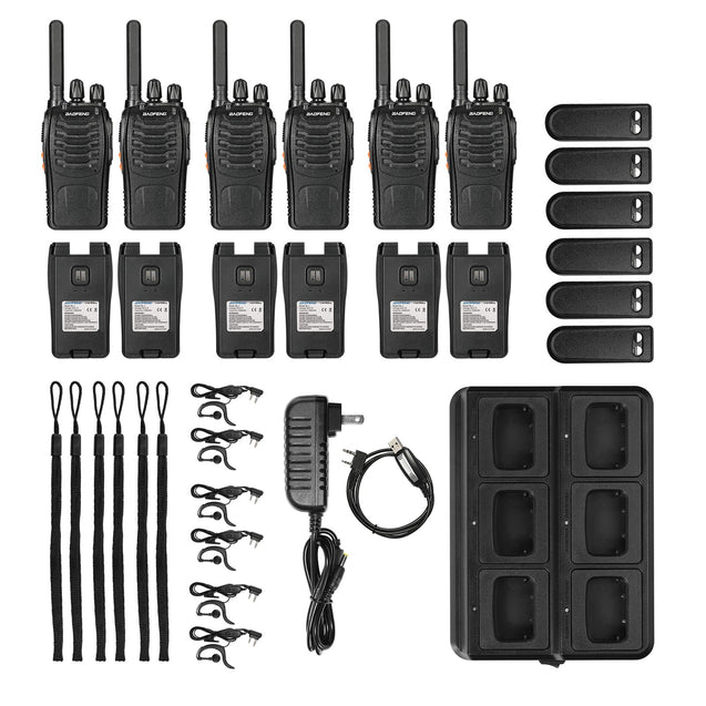BF-88ST [6 Packs + Six-way Charger + Programming Cable] Baofeng