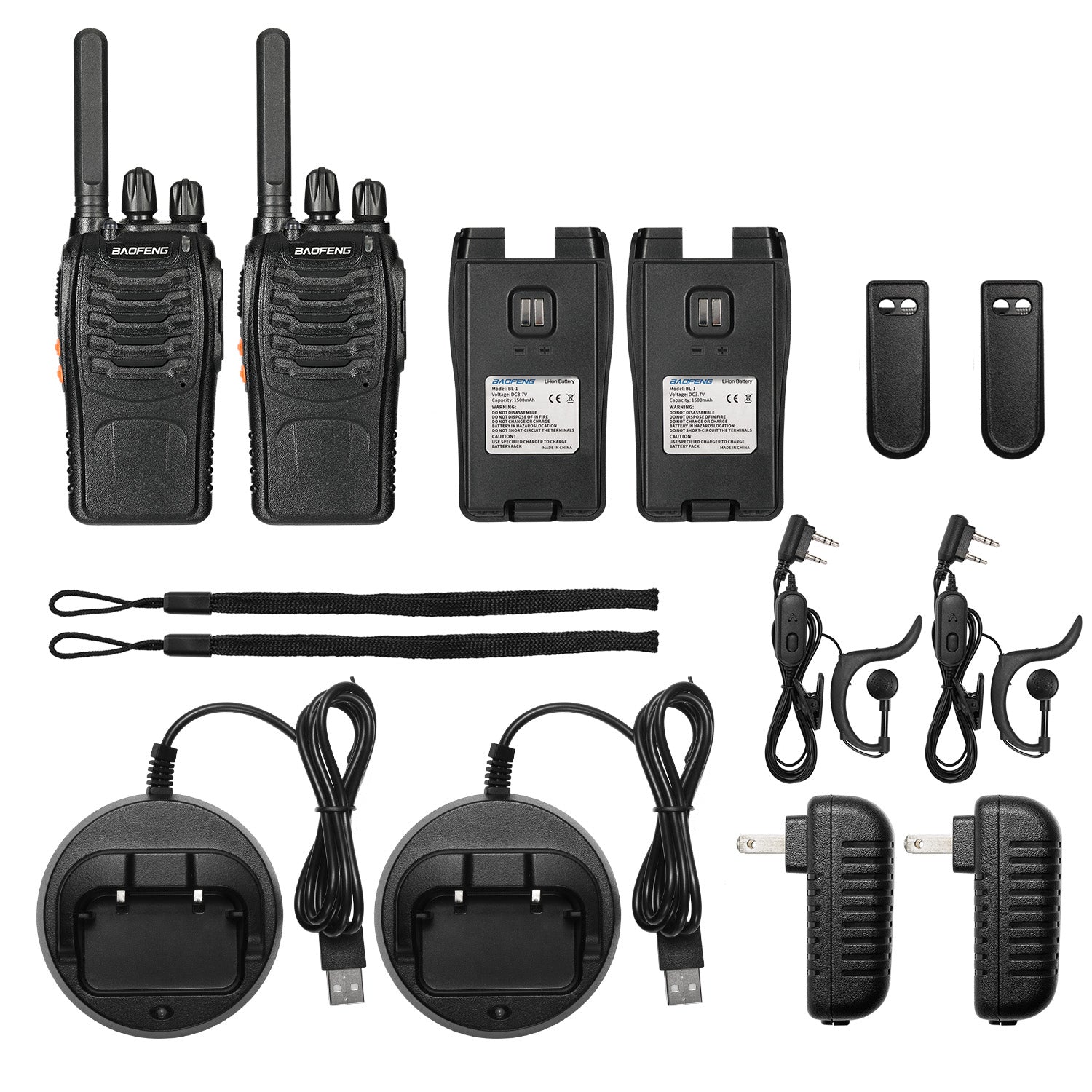  BAOFENG BF-888S Walkie Talkie 20 Pack Rechargeable Handheld Two  Way Radio with Headset : Electronics