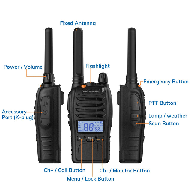 BF-88ST Pro FRS/PMR Radio 2W/0.5W Baofeng