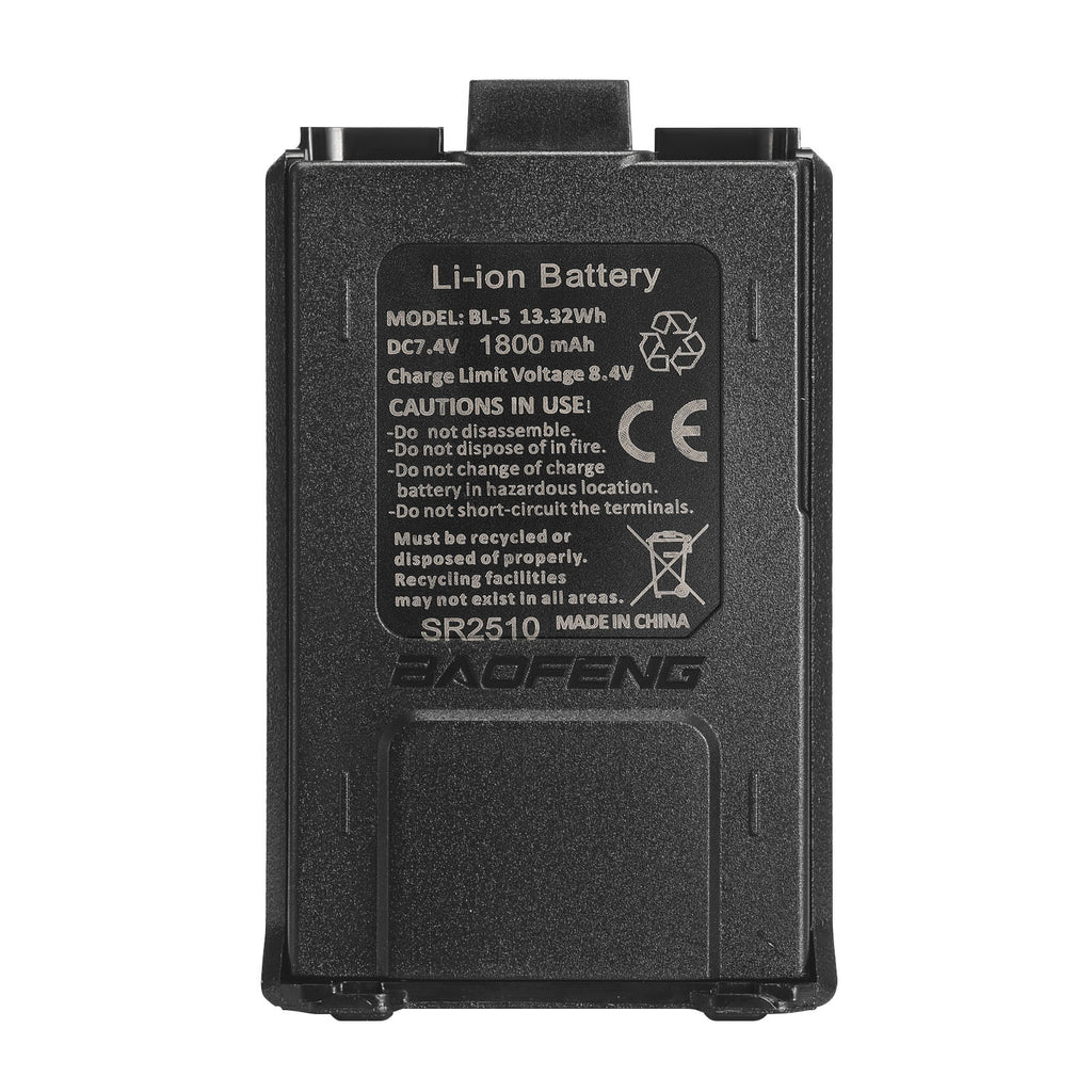 Battery 1800mAh for Baofeng UV-5R wIth USB-C Port