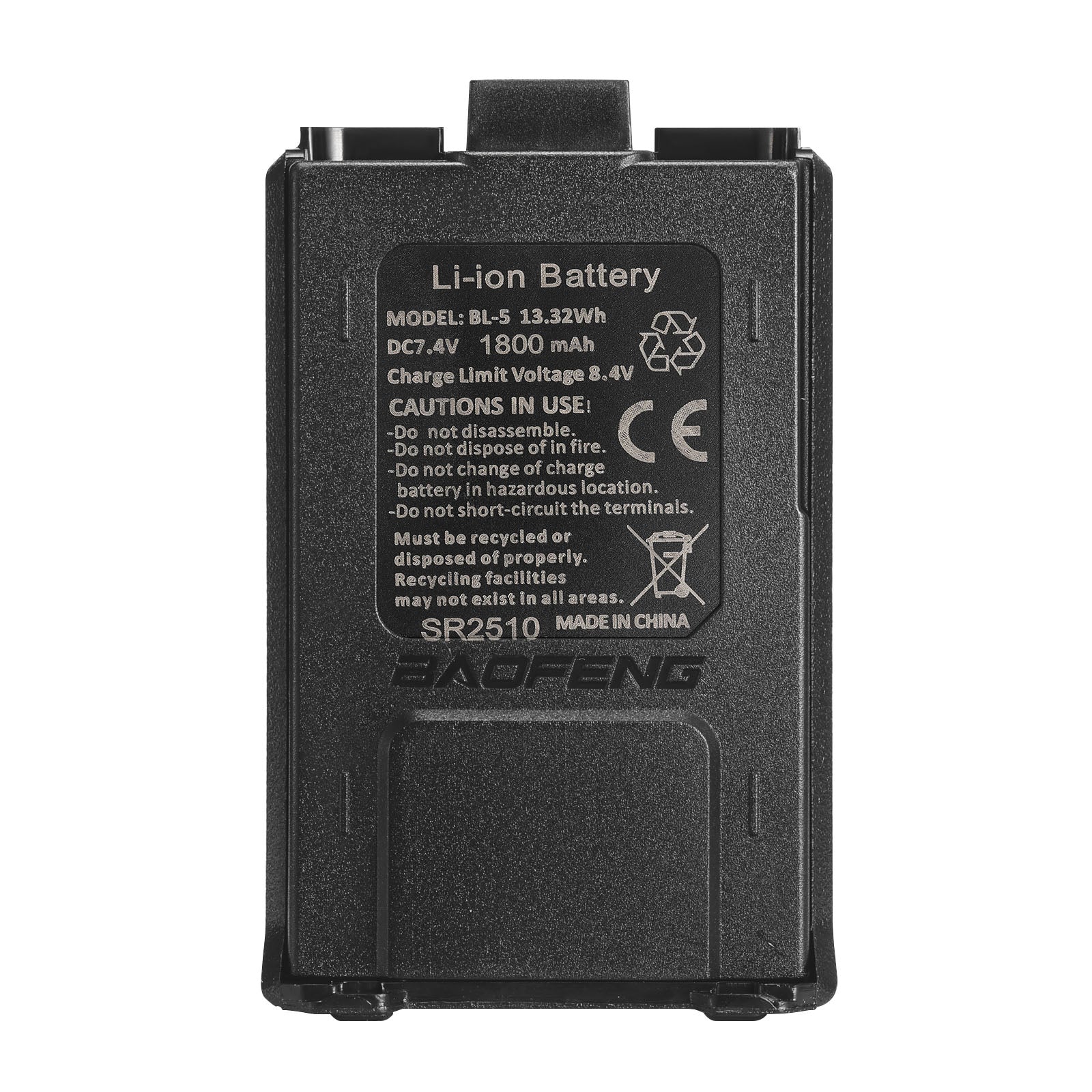 Battery 1800mAh for Baofeng UV-5R wIth USB-C Port