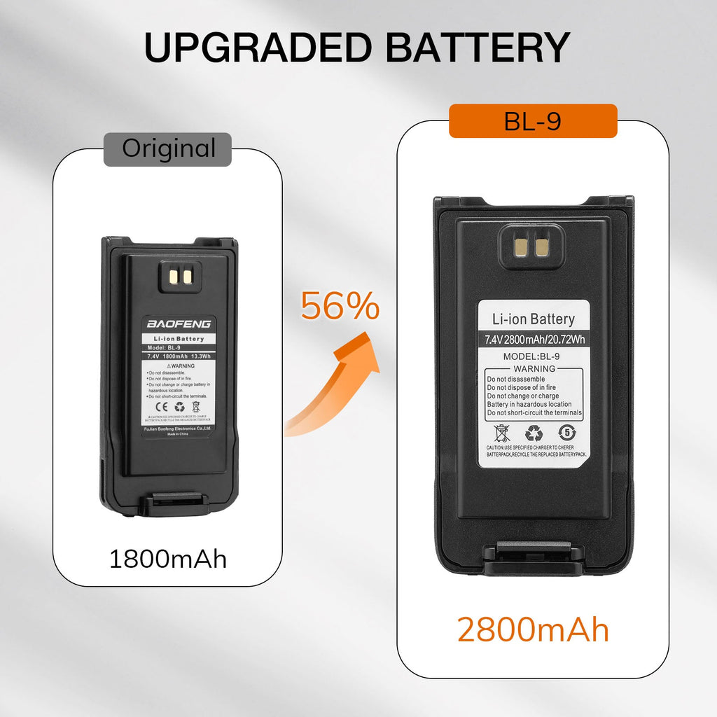 Battery 2800mAh for UV-9R Series with USB-C Port Baofeng