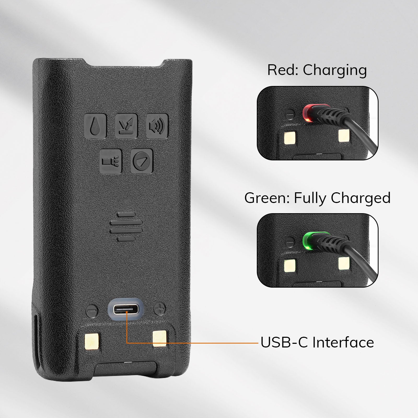 Battery 2800mAh for UV-9R Series with USB-C Port Baofeng