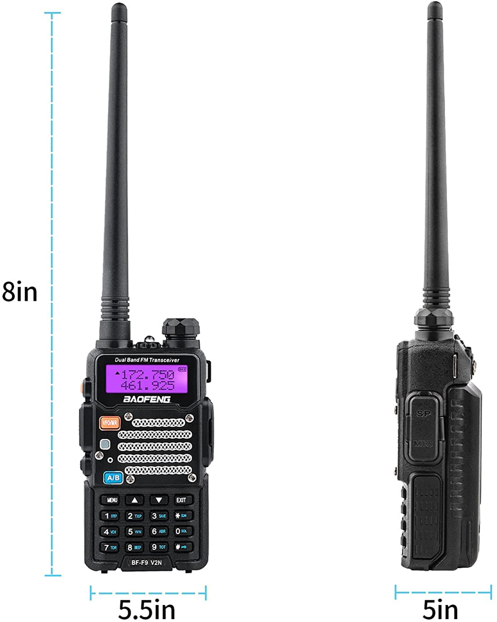 Baofeng UV-5RQ Size
