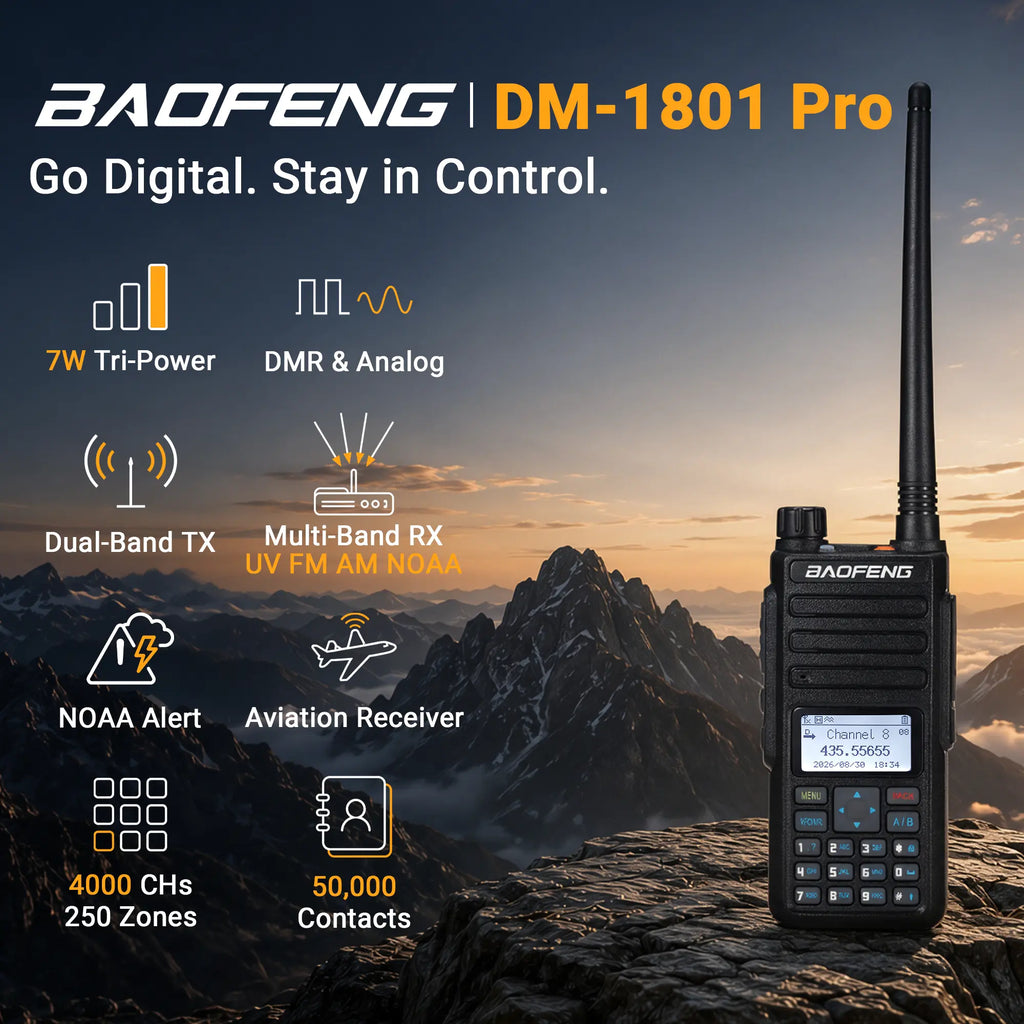DM-1801 Pro 7W Dual Band DMR Ham Radio
