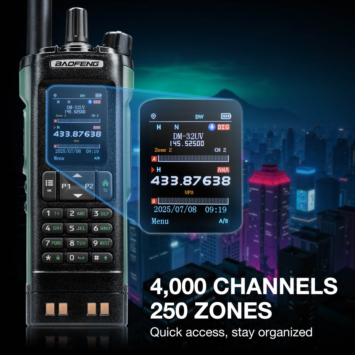Dm32 DM-32UV 10W Multi-Band DMR Radio – Baofeng