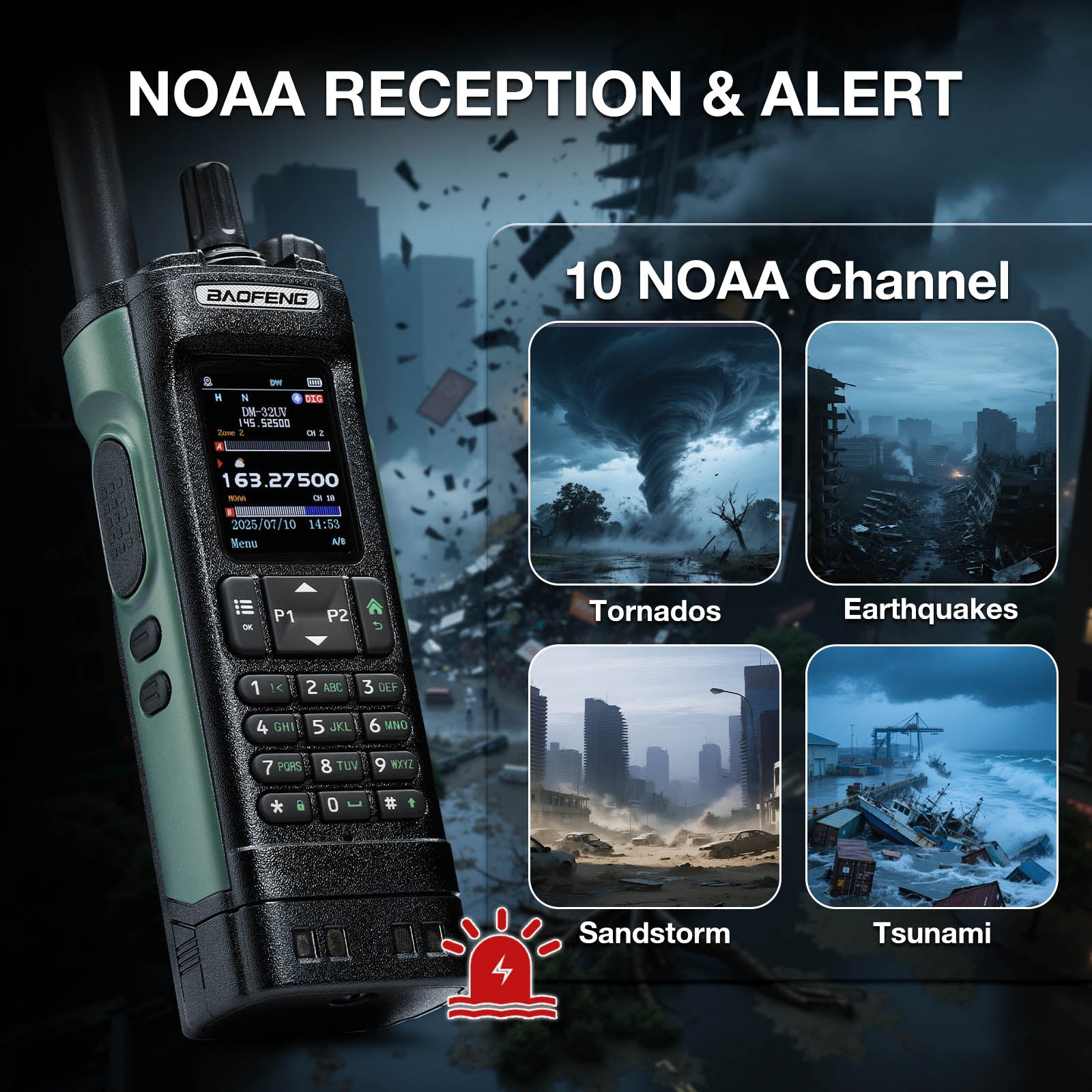 NOAA reception and alert device DM-32UV 10W Multi-Band DMR Radio