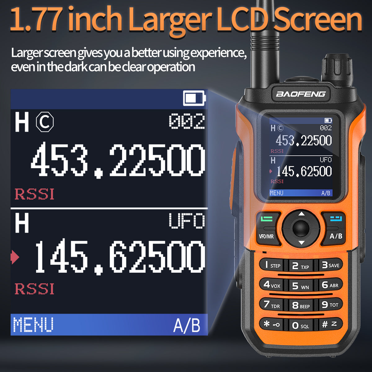 UV-21 1.77" larger LCD screen
