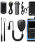 Collection of Baofeng UV-7B radio accessories including antenna, charger, earpiece, and control panel on a white background.
