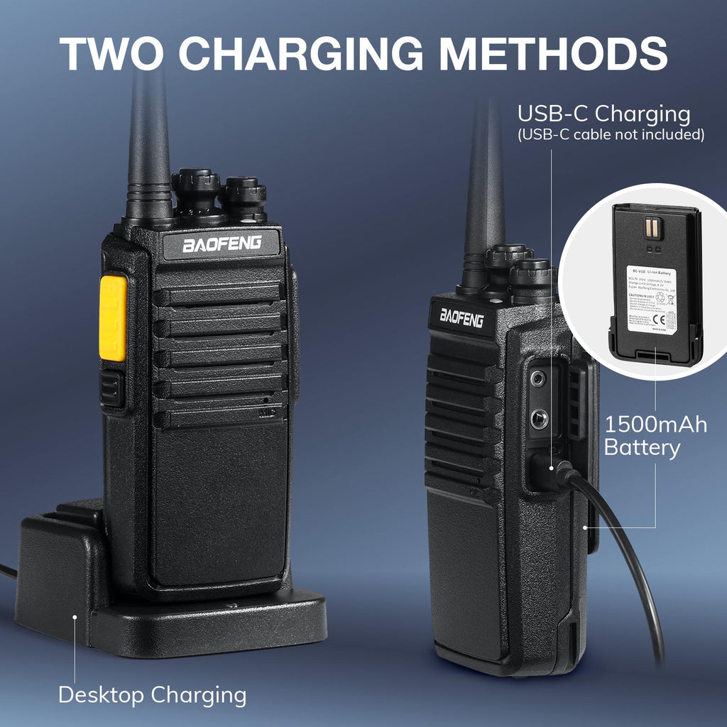 Baofeng V1D radio two charging methods
