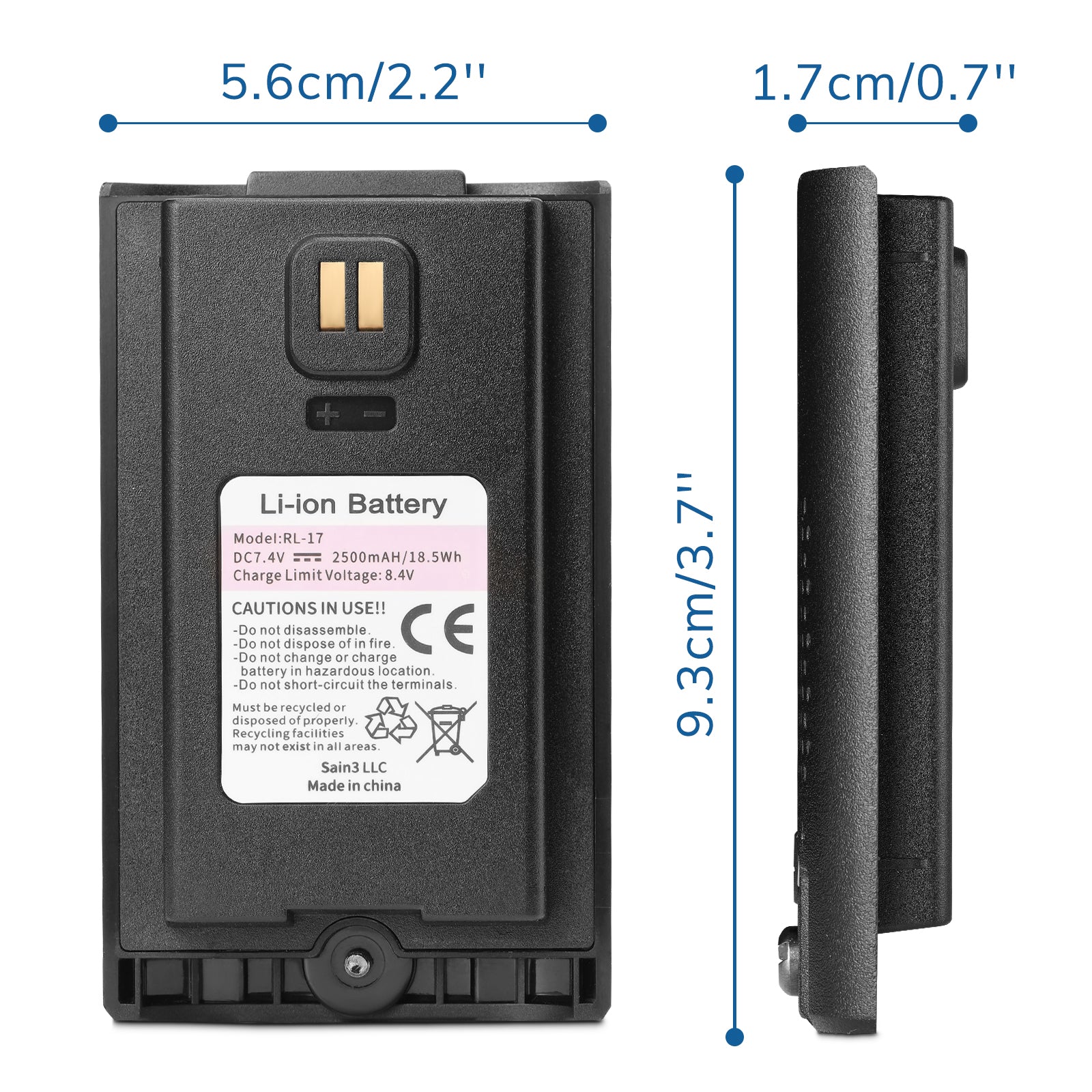 Battery 2500mAh for UV-17R size