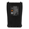 Back view of the Battery for BF-888S, 1500mAh
