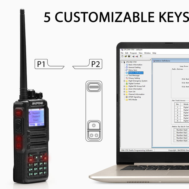 DM-1701 5W Dual Band DMR Baofeng