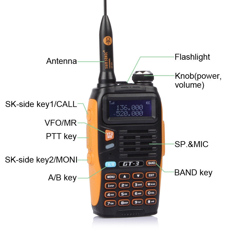 Baofeng GT-3TP Mark III - Walkie-talkie de doble banda UHF/VHF 2 m/70 cm Tri-Power 8W/4W/1W (GT Baofeng GT-3TP Mark III - Walkie-talkie de doble banda UHF/VHF 2 m/70 cm Tri-Power 8W/4W/1W (GT