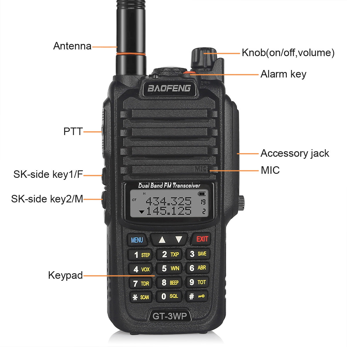 Baofeng GT-3WP 5W/3W/1W Dual Band Radio