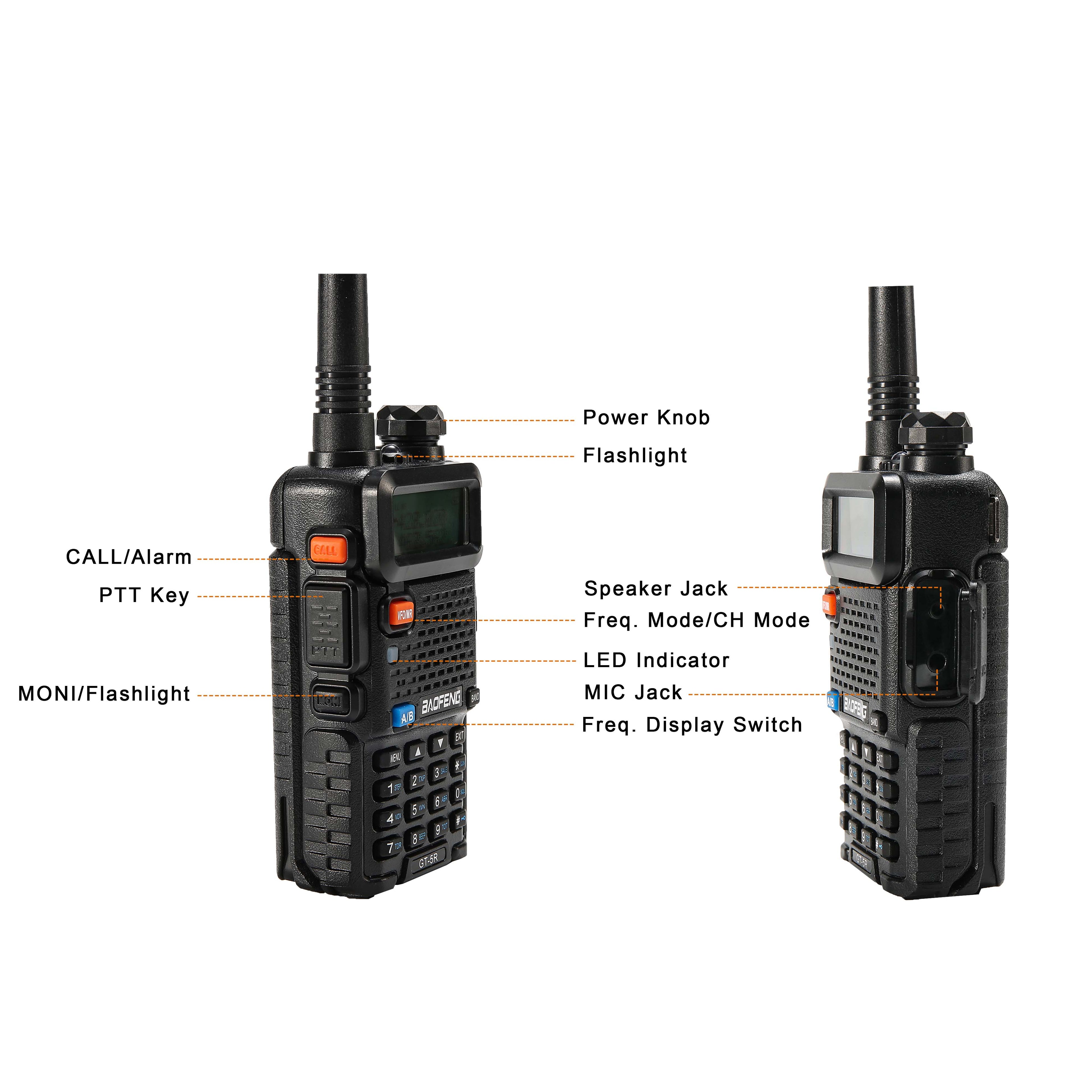 GT-5R 4W/1W Dual Band Radio [4PCS] Baofeng