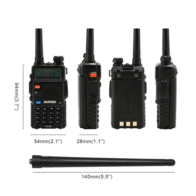 GT-5R 4W/1W Dual Band Radio [4PCS] Baofeng