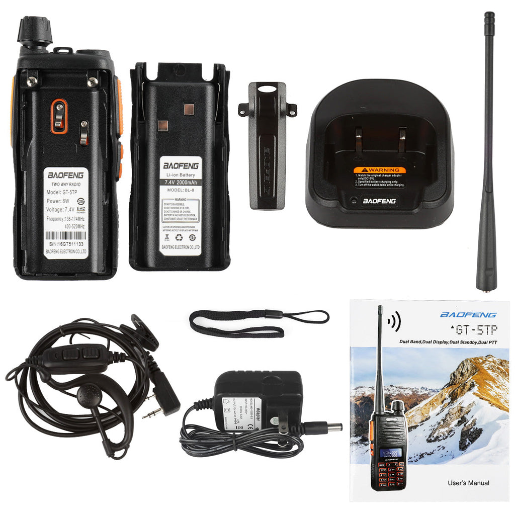 Model 5tp BAOFENG GT-5TP 8W/4W/1W Dual Band Radio – Baofeng