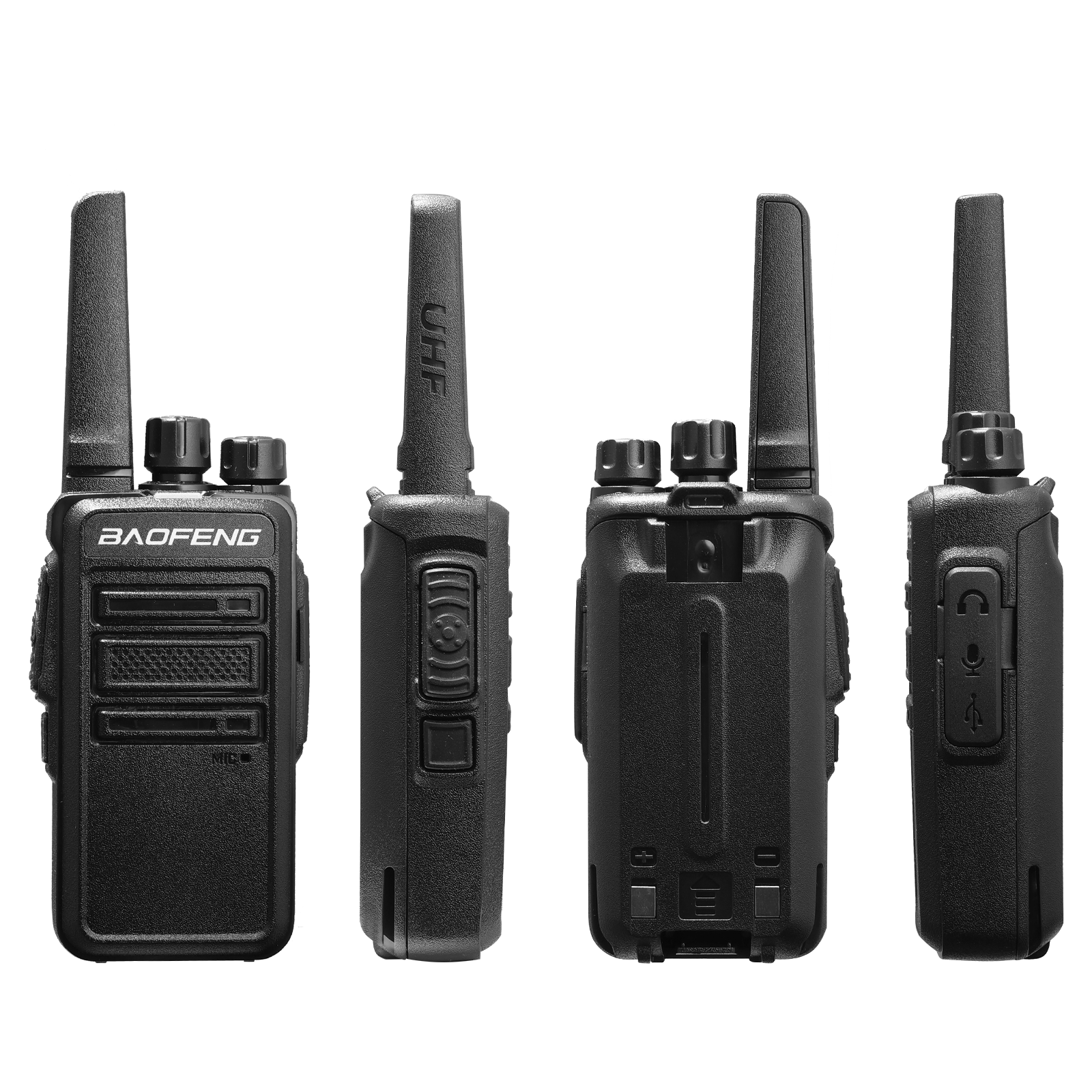 multiple views of the GT-68 FRS Radio License-free Baofeng