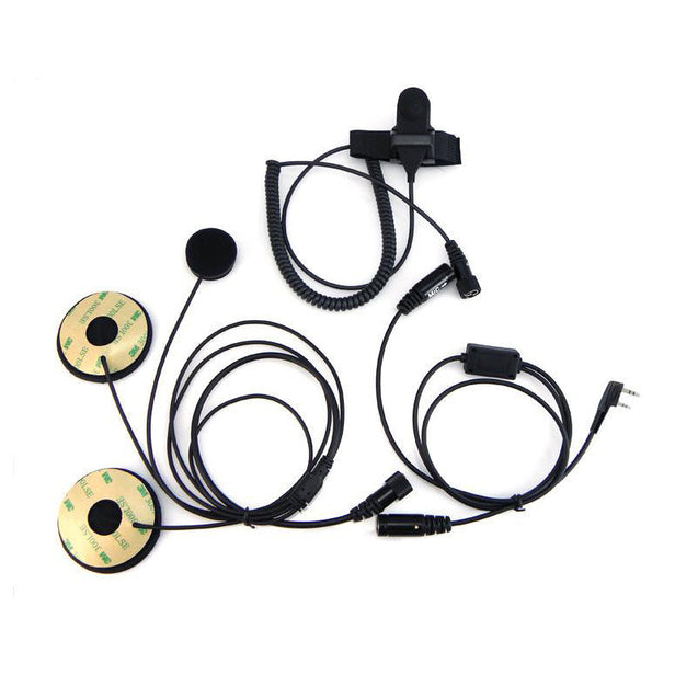 Helmet Kit Full Face Motorcycle Headset Earpiece Mic, 2 Pin K-plug Baofeng