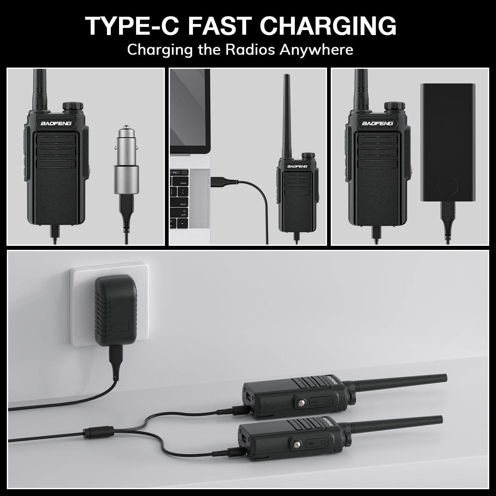 MP31 GMRS Radio supports type-c charging 