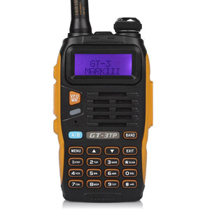 Front view of the GT-3TP Mark III 8W/4W/1W Dual Band Radio Baofeng