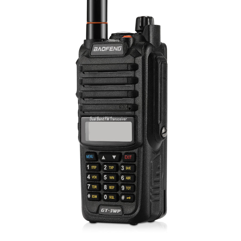 Side view of the GT-3WP 5W/3W/1W Dual Band Radio Baofeng