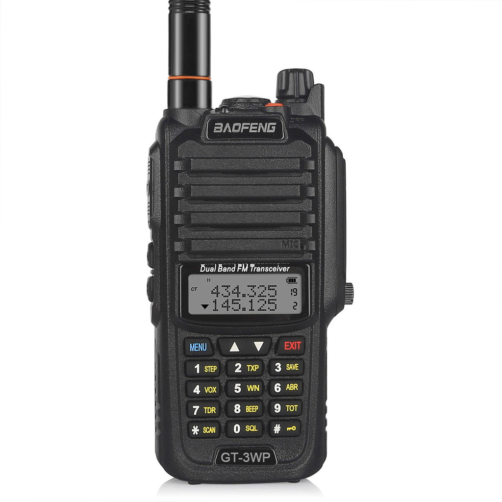 Front view of the GT-3WP 5W/3W/1W Dual Band Radio Baofeng