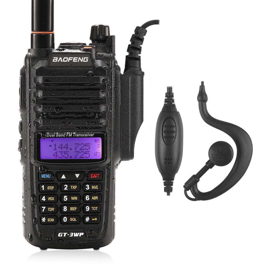 Front view of the GT-3WP 5W/3W/1W Dual Band Radio Baofeng