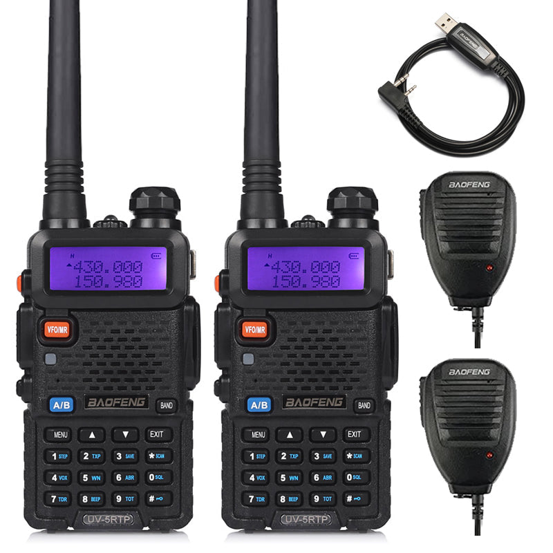 UV-5RTP 8W/4W/1W Dual Band, US Plug [2 PACKS BULK] Baofeng