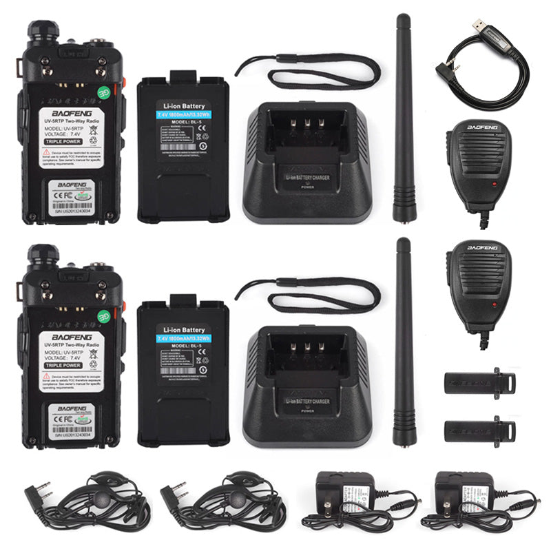 UV-5RTP 8W/4W/1W Dual Band, US Plug [2 PACKS BULK] package content