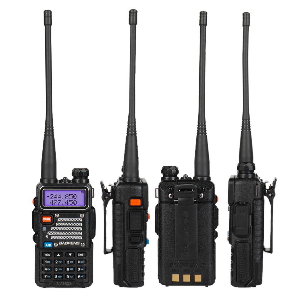 multiple views of the UV-5RX3 5W Tri-band 2M Radio Baofeng