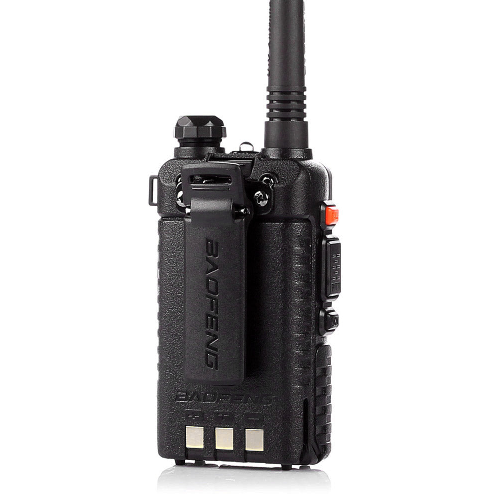 Baofeng UV-5R back view with battery