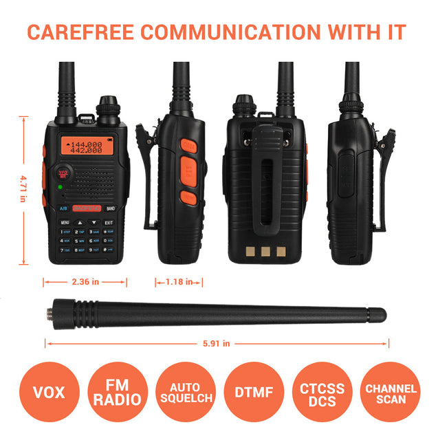 UV-5R EX 5W Dual Band Radio Baofeng