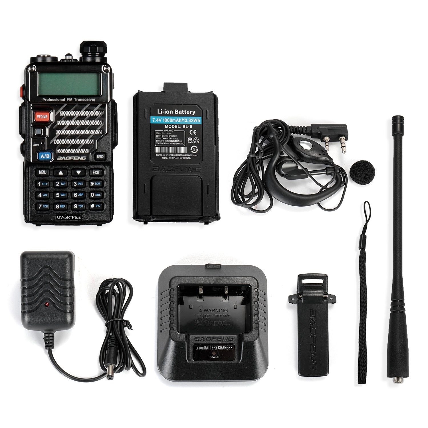 BAOFENG UV-5R+Plus 5W UHF/VHF Radio - Baofeng